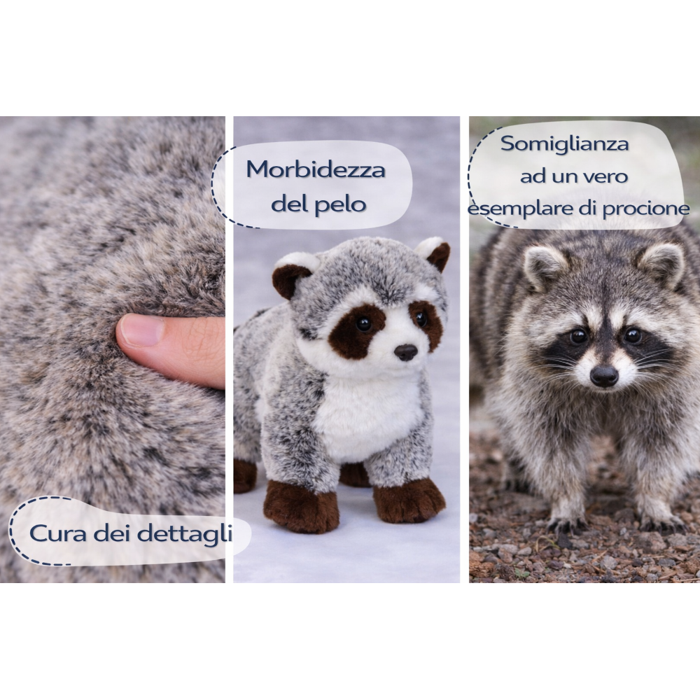 Peluche Procione CM 30 Pupazzo per Bambini Lelly - 650005