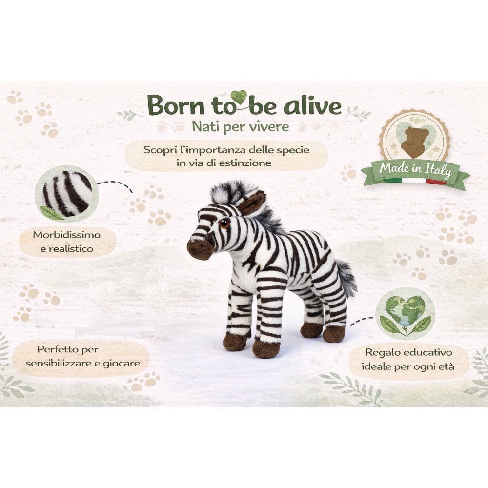 Peluche Zebra CM 25 Pupazzo per Bambini Lelly - 650010