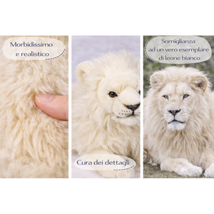 Peluche Leone Bianco CM 53 Pupazzo per Bambini Lelly - 650014