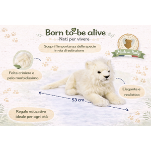 Peluche Leone Bianco CM 53 Pupazzo per Bambini Lelly - 650014