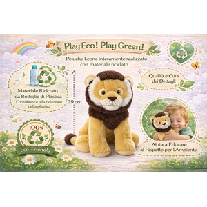 Peluche Leone Grs Cm. 30 Plastica Reciclata Lelly - 800069