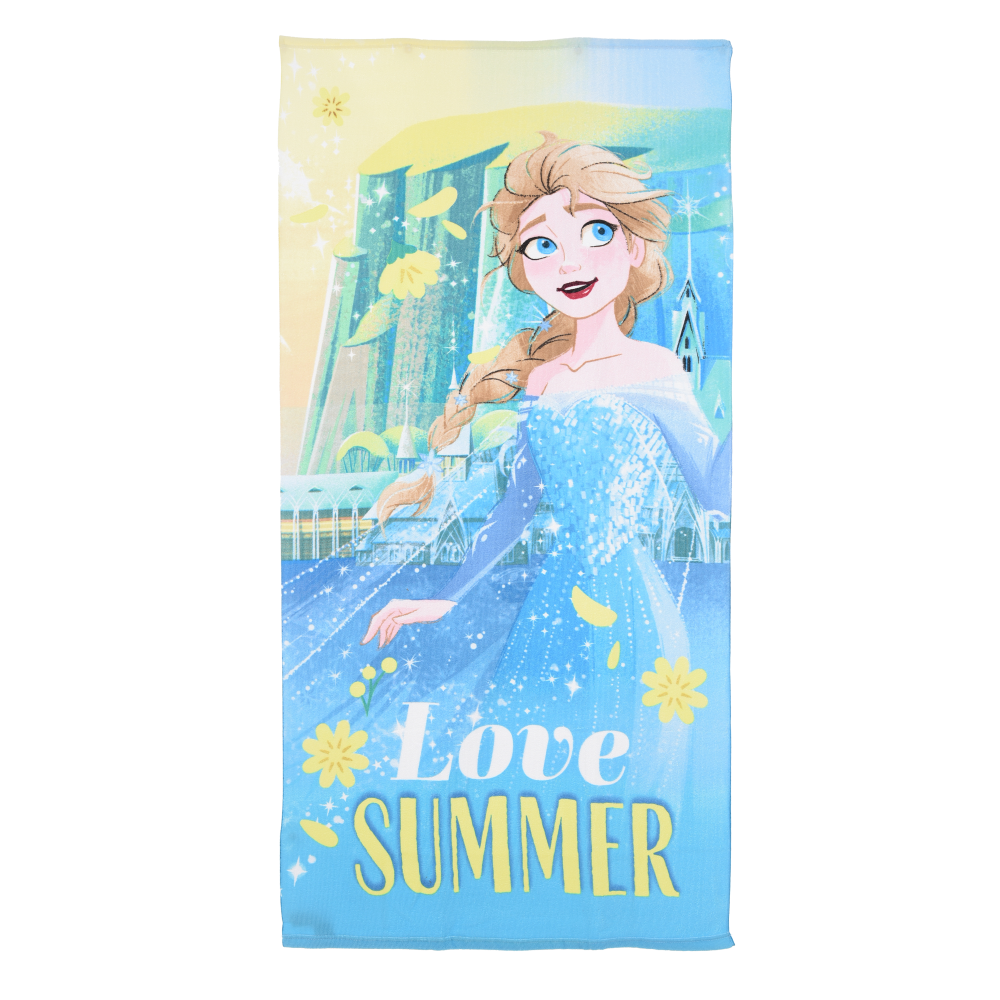 Telo Mare Frozen Elsa DISNEY Microfibra Asciugamano Bambine Ideale Spiaggia Piscina - Ez18060