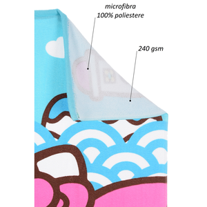 Telo Mare Hello Kitty Sanrio Microfibra Asciugamano Bambine Ideale Spiaggia Piscina - Ez18041
