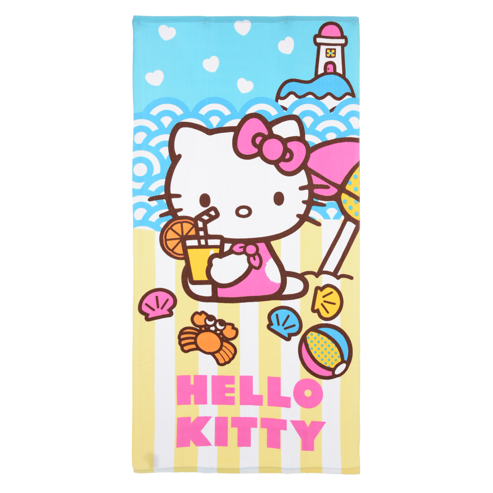 Telo Mare Hello Kitty Sanrio Microfibra Asciugamano Bambine Ideale Spiaggia Piscina - Ez18041