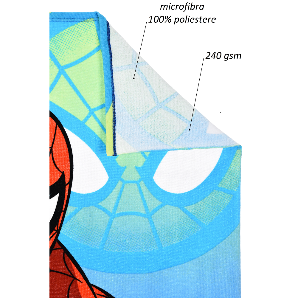 Telo Mare MARVEL Spiderman Microfibra Asciugamano Bambini Ideale Spiaggia Piscina - Ez18172