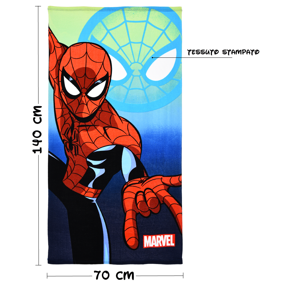 Telo Mare MARVEL Spiderman Microfibra Asciugamano Bambini Ideale Spiaggia Piscina - Ez18172