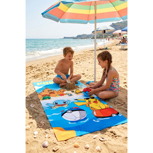 Telo Mare Pokémon Microfibra Asciugamano Bambini Ideale Spiaggia Piscina - Ez18139