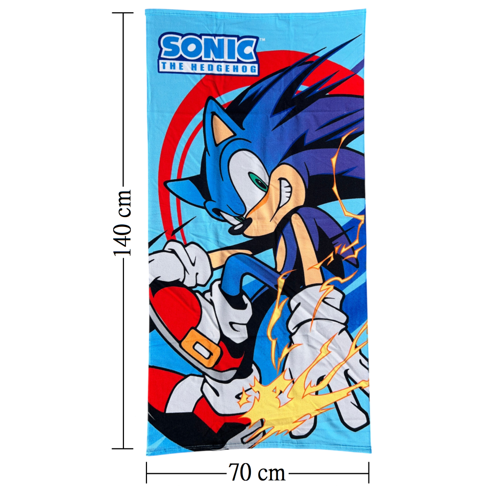 Telo Mare Sonic Asciugamano per Bambini in Microfibra CM 140x70 - Son37-6108