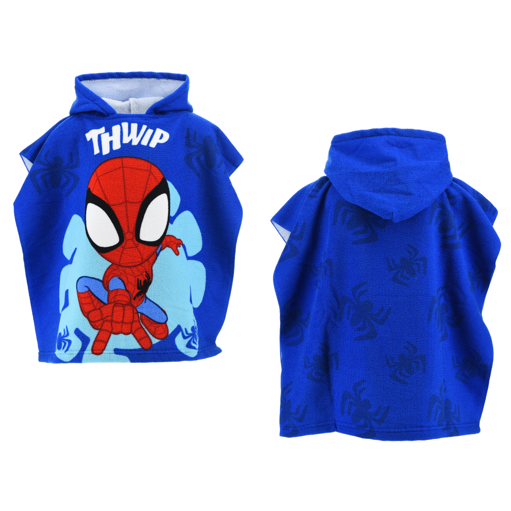 Poncho Mare Spidey MARVEL Microfibra Accappatoio con Cappuccio 110x55 CM Spiaggia Piscina - Ez18153