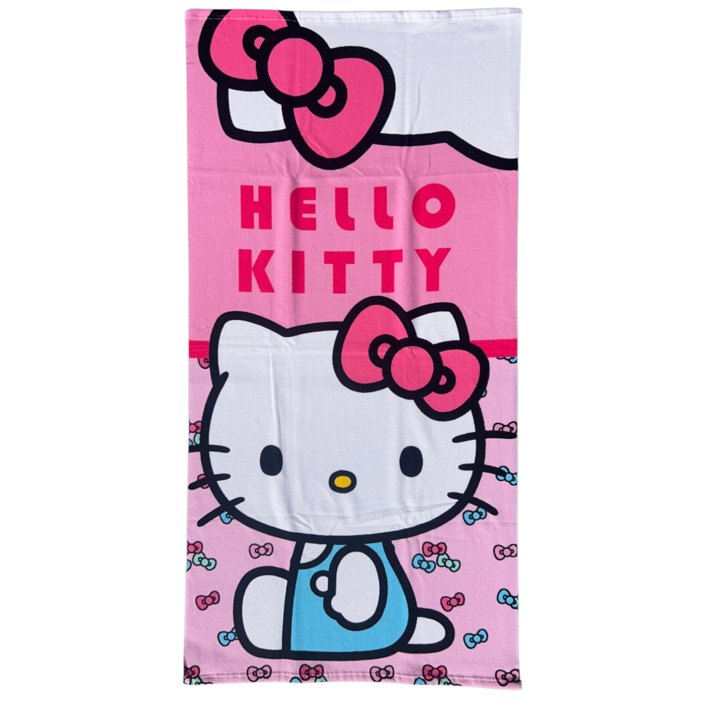 Telo Mare Hello Kitty Sanrio Asciugamano per Bambini in Microfibra CM 140x70 - Hk37-0025