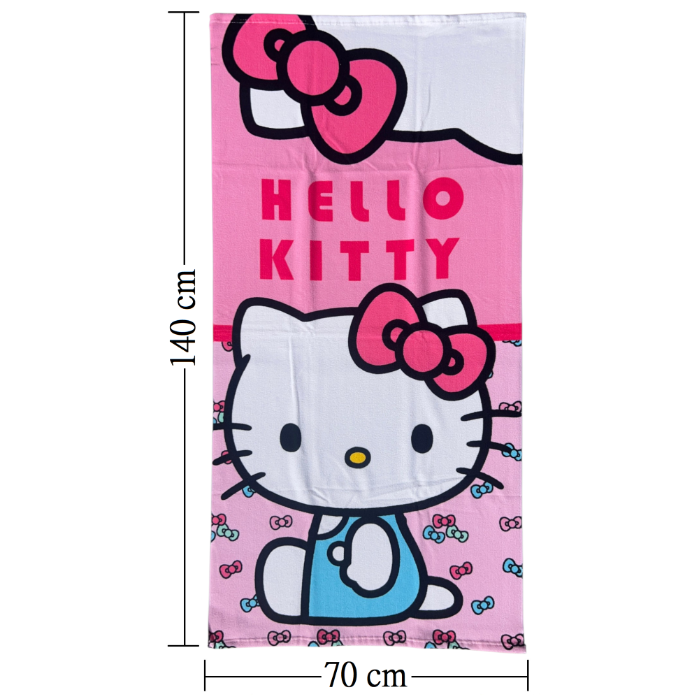 Telo Mare Hello Kitty Sanrio Asciugamano per Bambini in Microfibra CM 140x70 - Hk37-0025