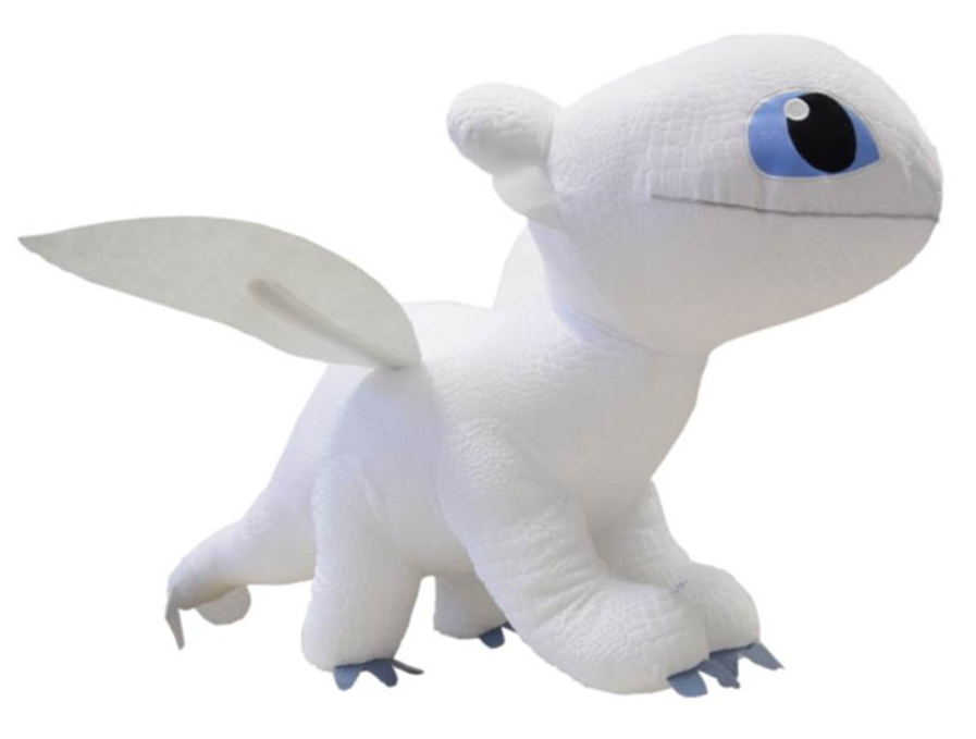 Peluche Dragon Trainer Furia Buia Bianca Drago Pupazzo Cm. 40 - 7305ptdd