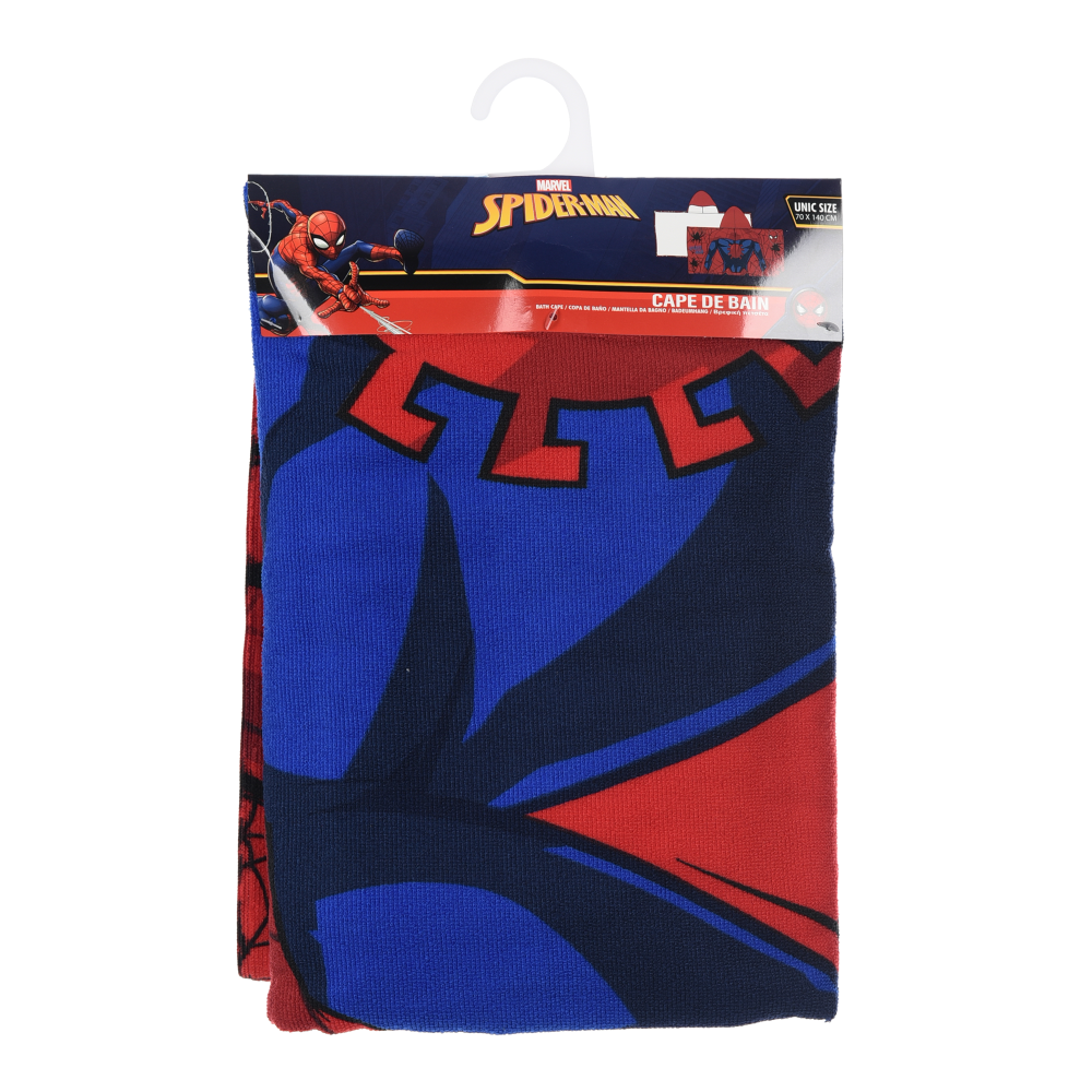 Mantella Mare Spiderman MARVEL Telo con Cappuccio 70x140 CM in Microfibra Bagno Piscina Spiaggia - Ez18217