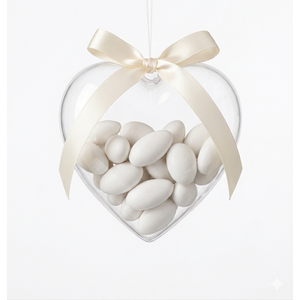 Bomboniere DISNEY Scatolina in Plastica Trasparente a Cuore Cm. 6x6x3.5