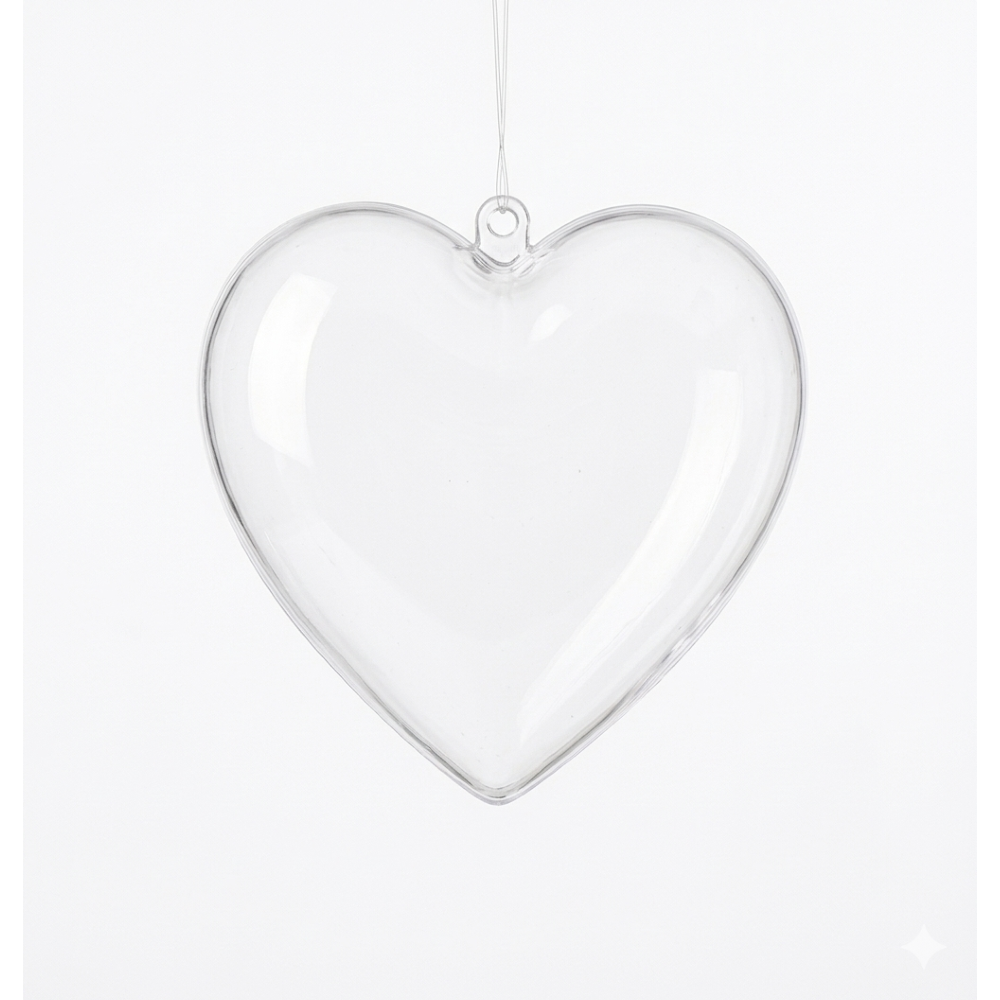 Bomboniere DISNEY Scatolina in Plastica Trasparente a Cuore Cm. 6x6x3.5