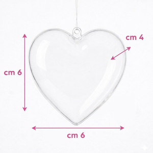 Bomboniere DISNEY Scatolina in Plastica Trasparente a Cuore Cm. 6x6x3.5