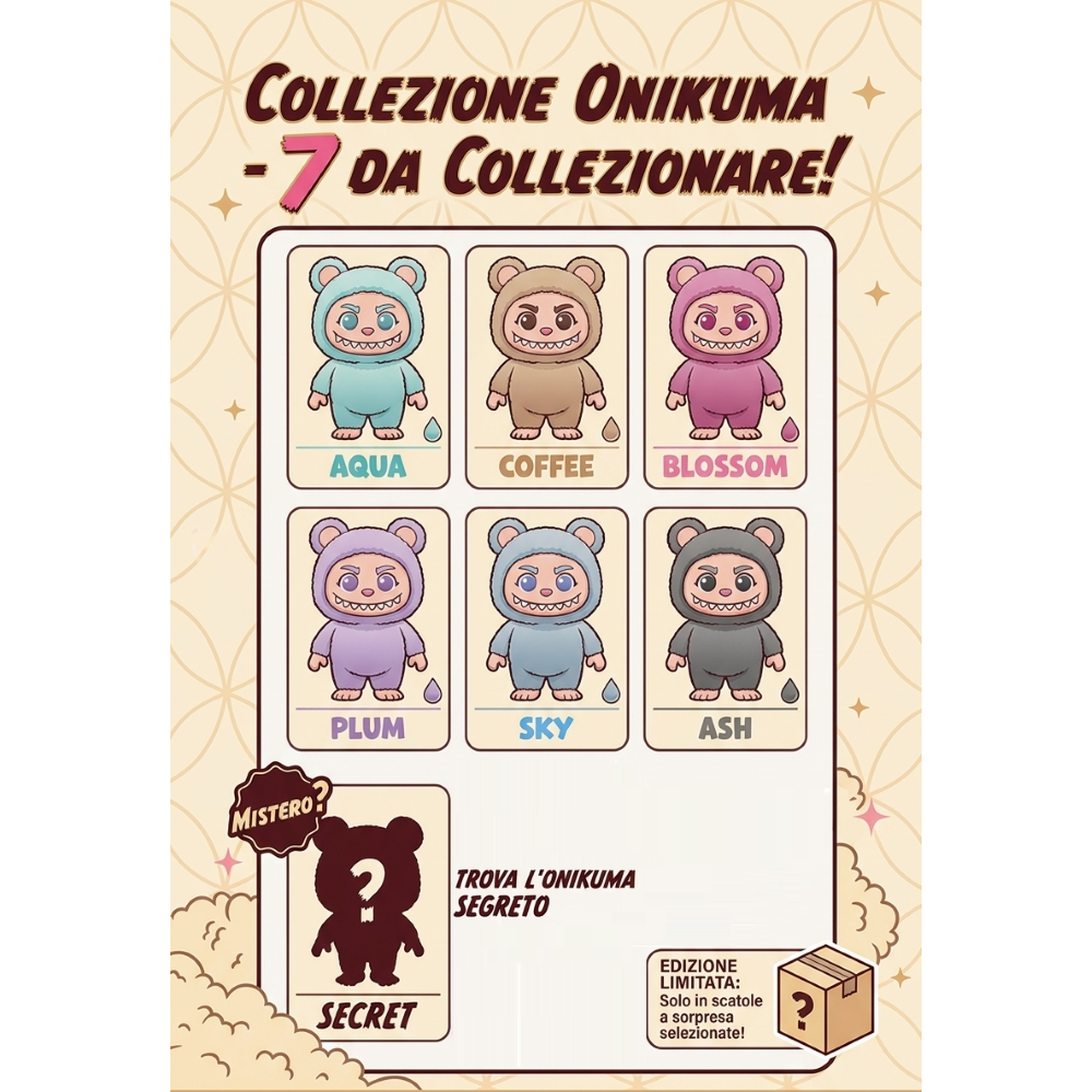 Peluche Portachiavi Onikuma a Sorpresa con Clipbag 13 CM in Blind Box - 49510d