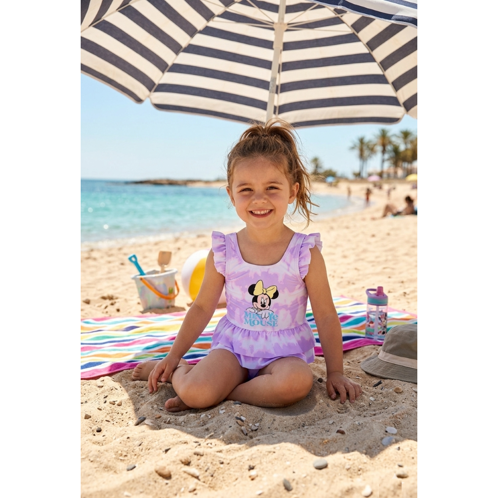 Costume da Bagno Minnie Mouse DISNEY Intero Tie-Dye 1 Pezzo Mare Piscina Neonata - Ez05005lilla