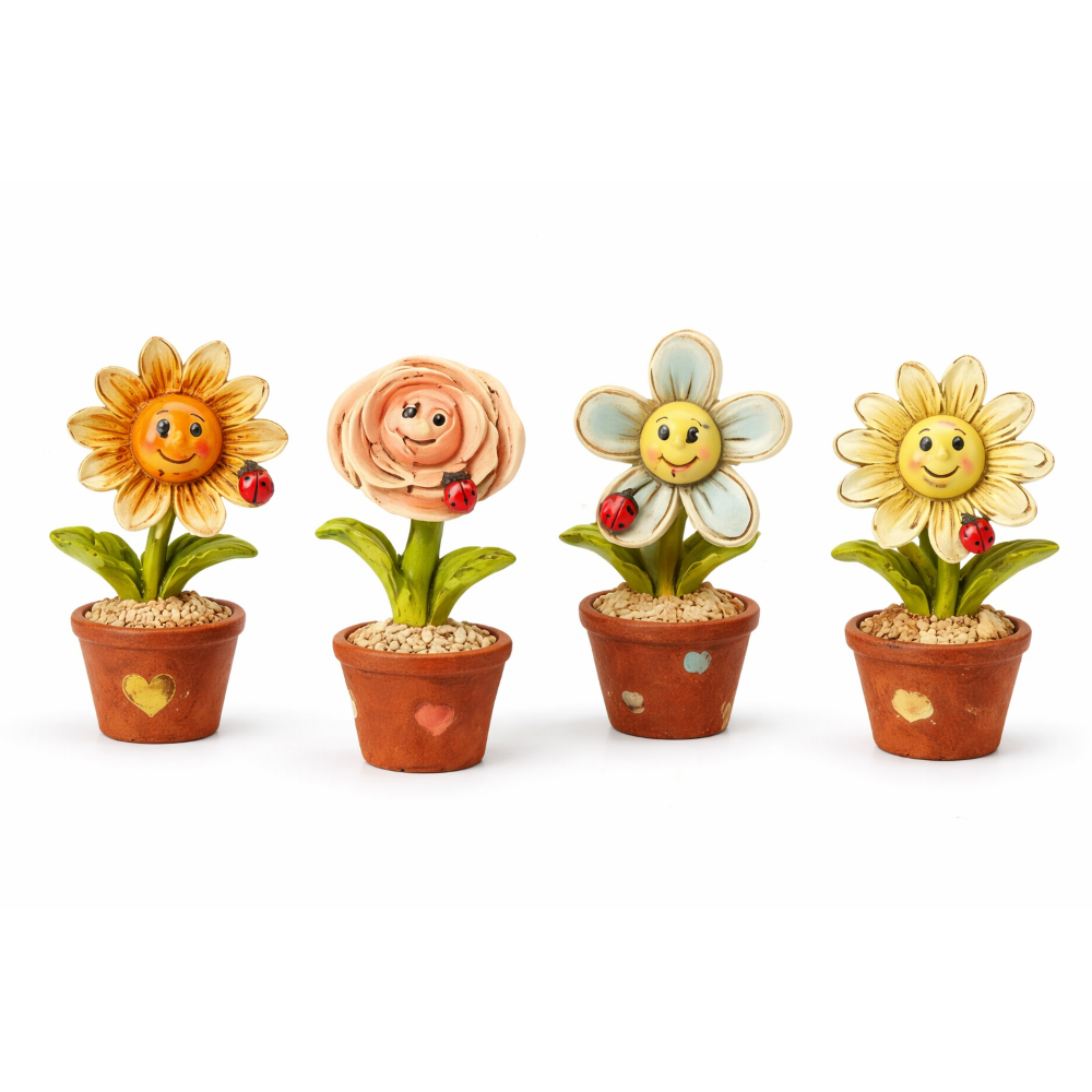 Bomboniere DISNEY Resina Vaso con Fiori 6,5 CM