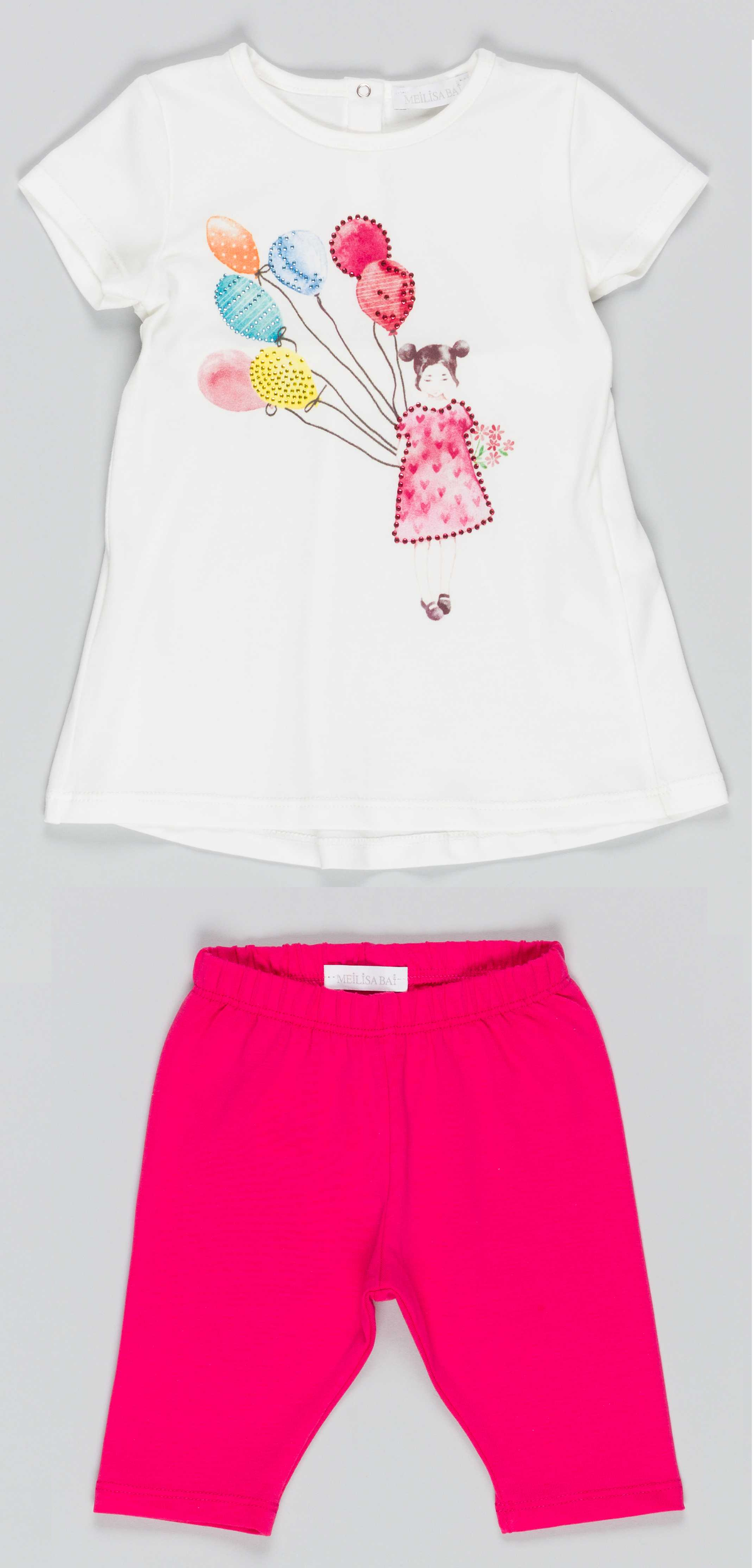Completo Meilisa Bai T-Shirt e Pantaloncino Neonata Bambina Newborn Taglie 9/36 Mesi - Fl2266