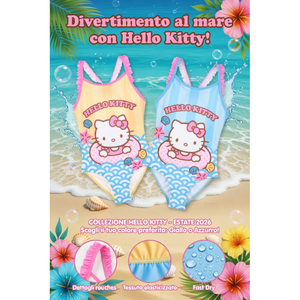 Costume da Bagno Hello Kitty Sanrio Intero 1 Pezzo Mare Piscina Bambina - Ez18039azzurro