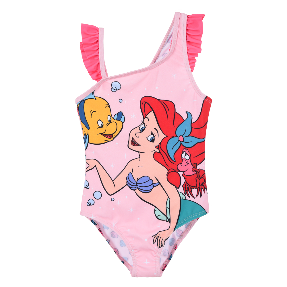 Costume da Bagno Sirenetta Ariel DISNEY Intero 1 Pezzo Mare Piscina Bambina - Ez18012rosa
