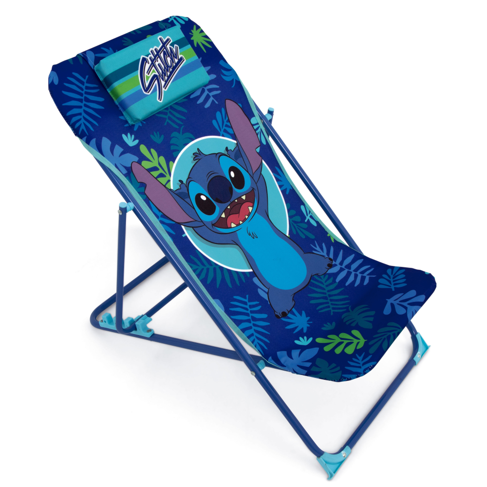 Sdraio Stitch Pieghevole per Mare e Giardino 100% Poliestere- 86727