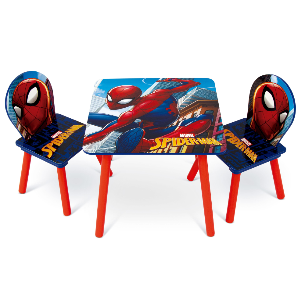 Set Tavolo con Due Sedie Spiderman in Legno- 86635