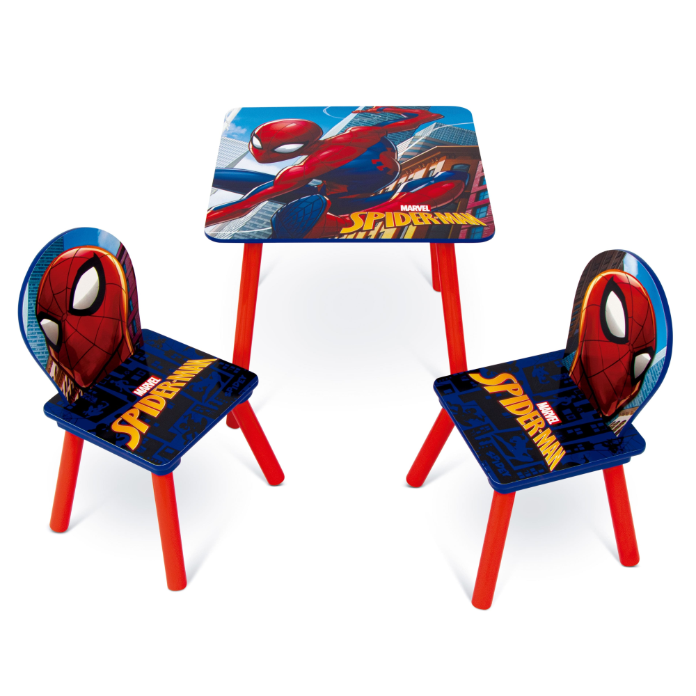 Set Tavolo con Due Sedie Spiderman in Legno- 86635