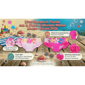 Costume da Bagno Minnie DISNEY Modello Slip Mutandina Mare Piscina Neonata - Ez05010rosa