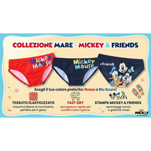 Costume da Bagno Topolino DISNEY Modello Slip Mutandina Mare Piscina Neonato - Ez05017rosso
