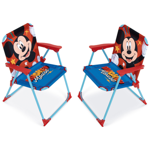 Set da Giardino Topolino Tavolino Ombrellone e Sedie Pieghevoli per Mare e Giardino 100% Poliestere- 86632