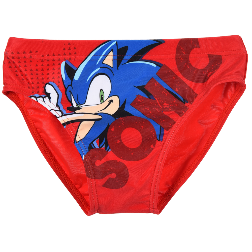 Costume da Bagno Sonic the Hedgehog Modello Slip Mutandina Mare Piscina Bambino - Ez18149rosso