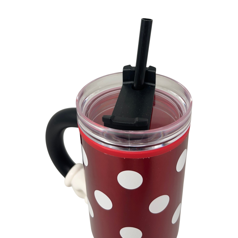 Bicchiere Termico con Cannuccia Minnie DISNEY Manico 3d 770 Ml - 86681