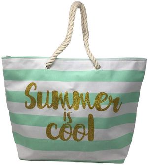Borsa Mare Spiaggia Passeggio con Decorazione Summer Is Cool Cm. 54x37,5x15 - 58588/1