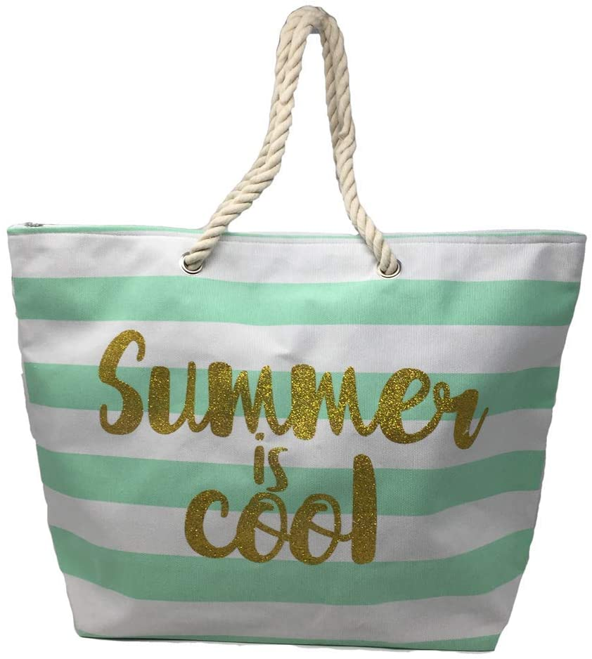 Borsa Mare Spiaggia Passeggio con Decorazione Summer Is Cool Cm. 54x37,5x15 - 58588/1