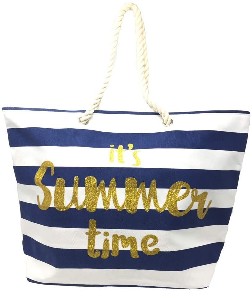 Borsa Mare Spiaggia Passeggio con Decorazione It's Summer Time Cm. 54x37,5x15 - 58588/4