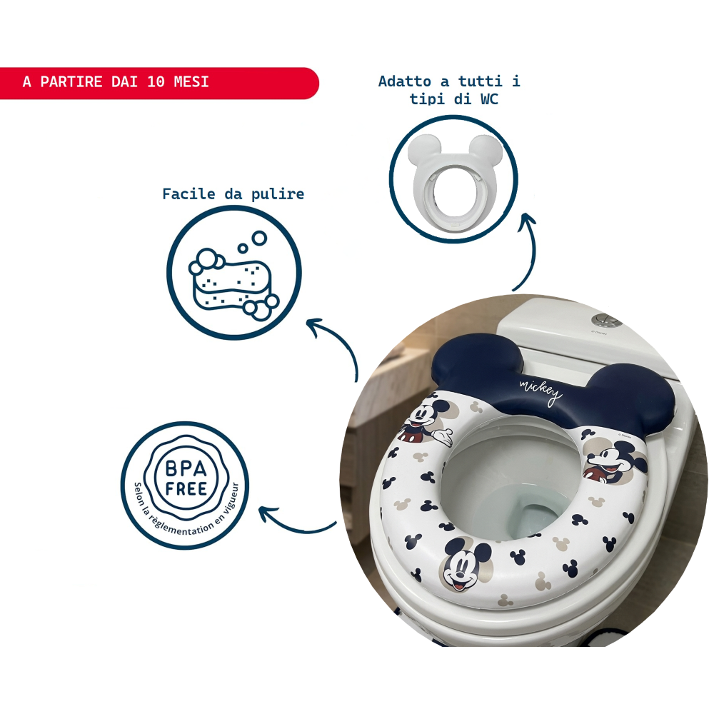 Riduttore Adattatore Wc Vasino Sagomato Bagno Topolino DISNEY - 86187
