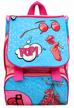 Zaino Faccine Bambina Estensibile Borsa Scuola Elementare Cm. 40x29x28 - Cj0450b
