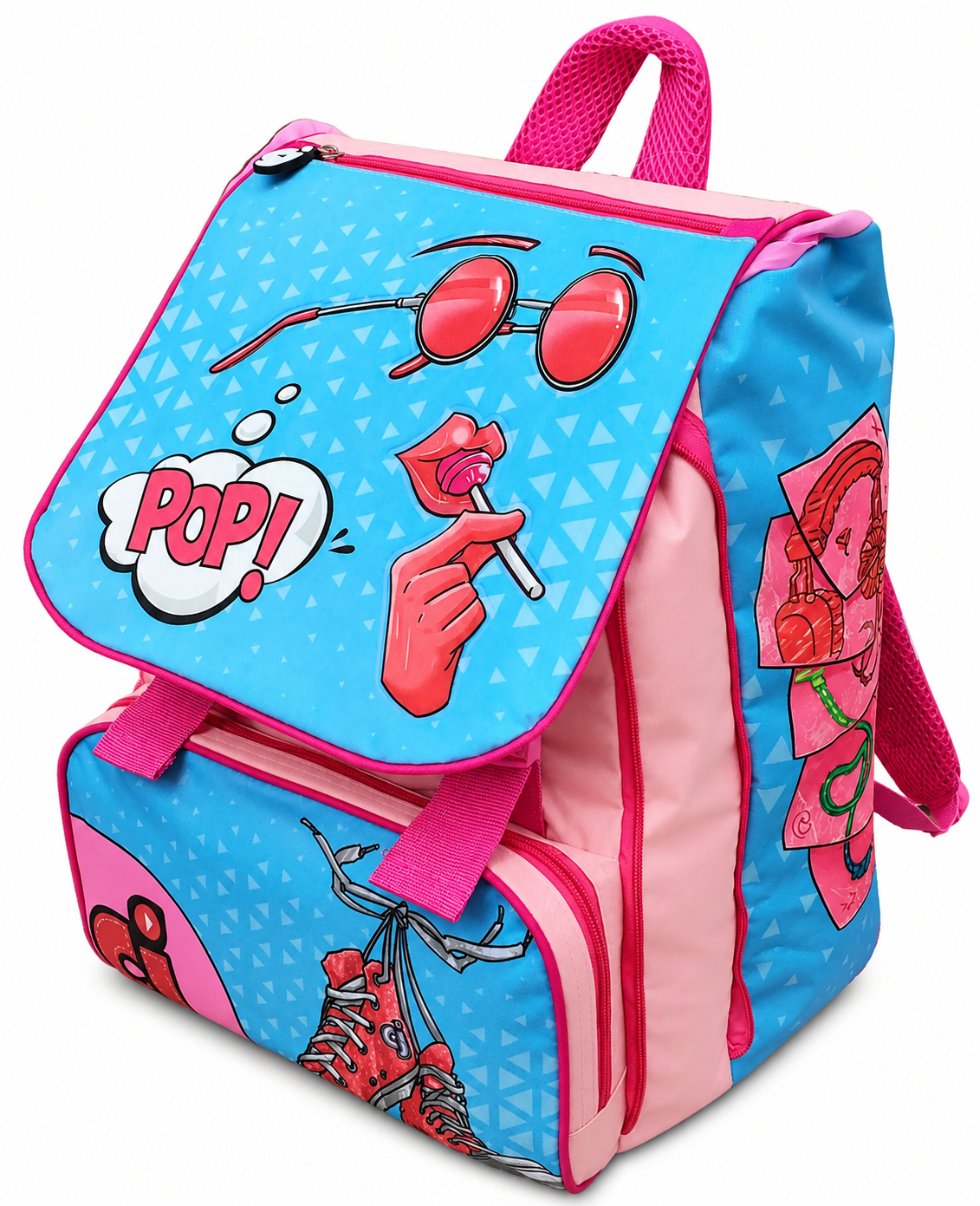 Zaino Faccine Bambina Estensibile Borsa Scuola Elementare Cm. 40x29x28 - Cj0450b