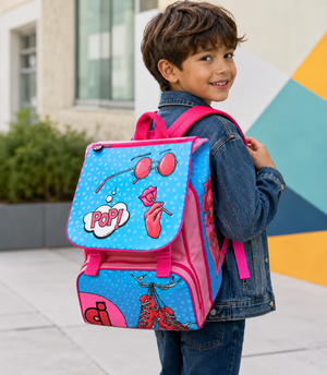 Zaino Faccine Bambina Estensibile Borsa Scuola Elementare Cm. 40x29x28 - Cj0450b