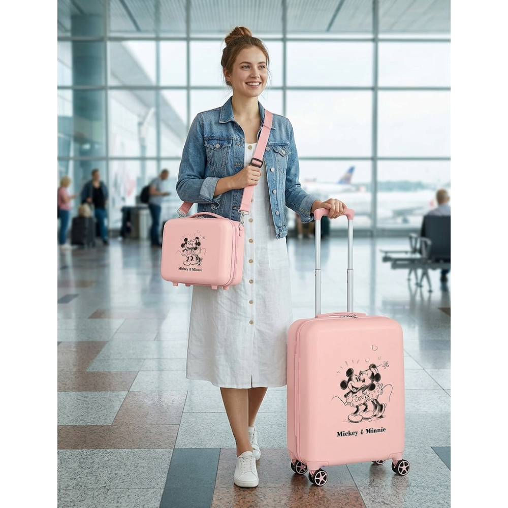Beauty Case Minnie e Topolino DISNEY Borsa Viaggio in ABS Adattabile a Trolley - 3733928