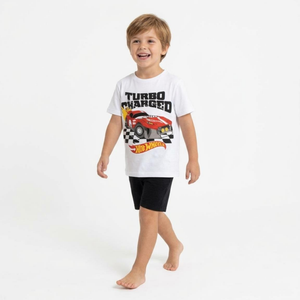 T-Shirt Manica Corta Hot Wheels Macchine 100% Cotone - 3115
