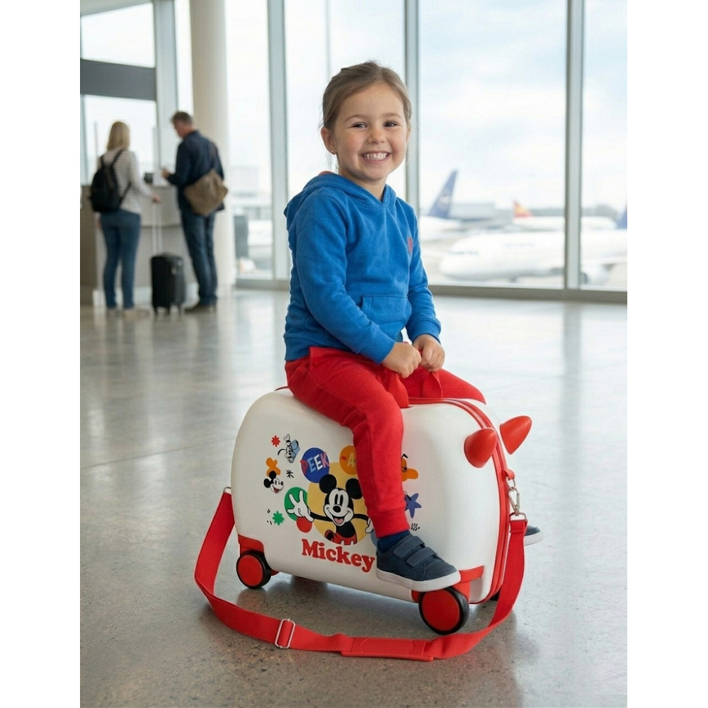 Trolley da Viaggio Cavalcabile Topolino DISNEY Valigia in ABS per Bambini 45 CM - 4221042