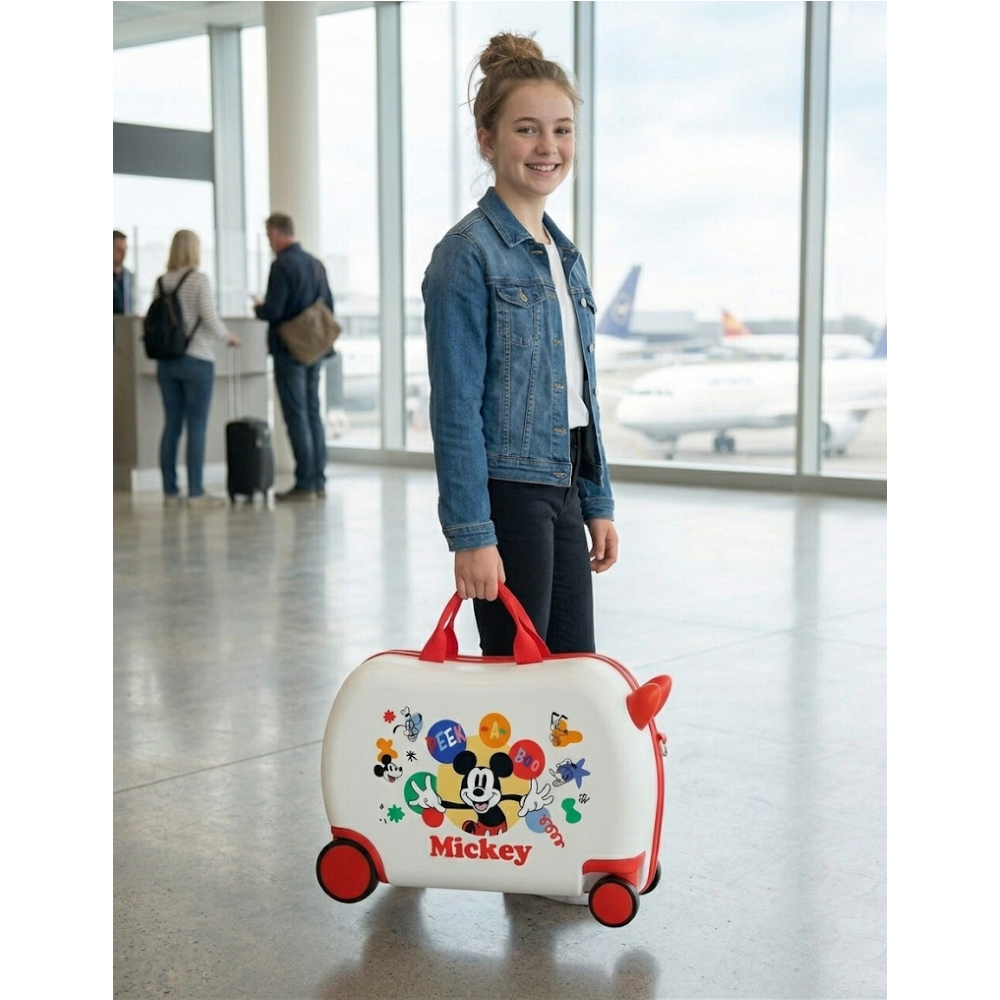 Trolley da Viaggio Cavalcabile Topolino DISNEY Valigia in ABS per Bambini 45 CM - 4221042