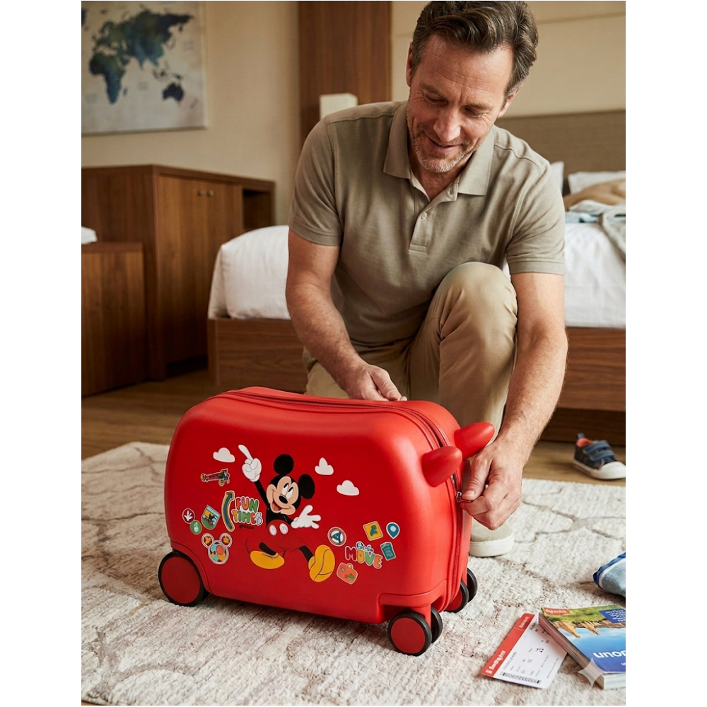Trolley da Viaggio Cavalcabile Topolino DISNEY Valigia in ABS per Bambini 45 CM - 4231012