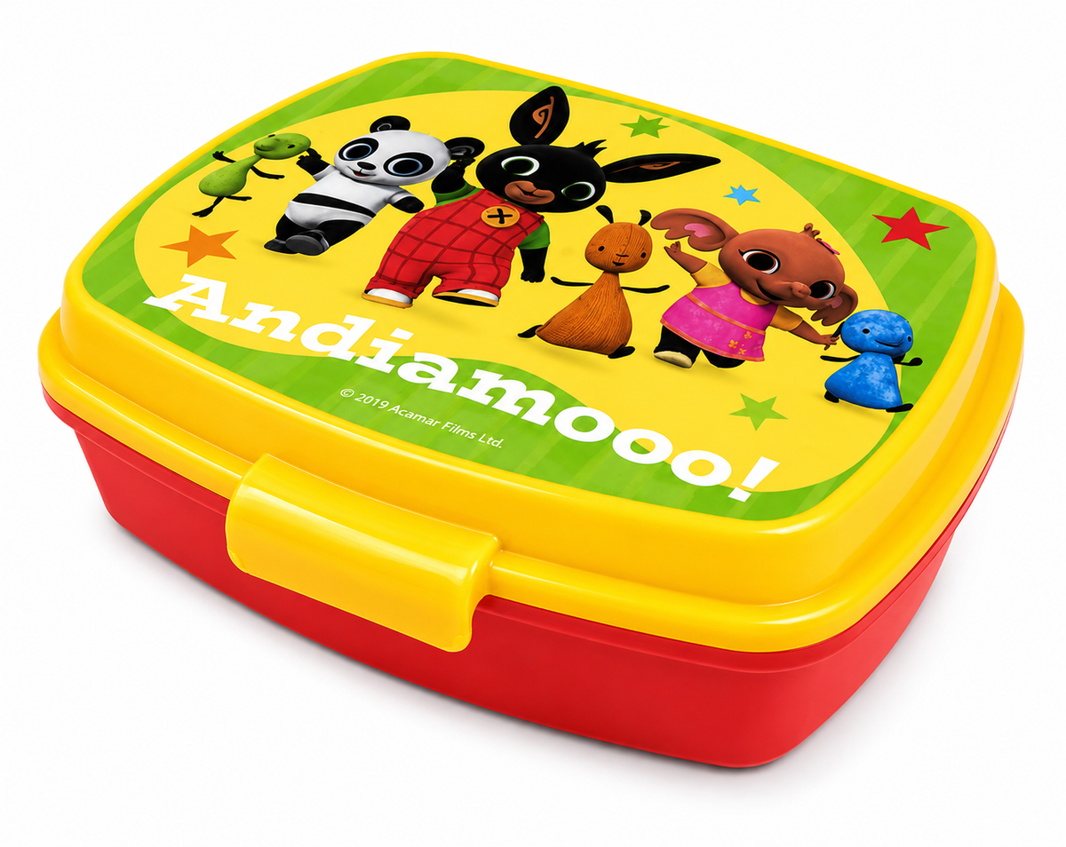 Portamerenda Bing Bunny Padget Pando Flop Sula Amma Porta Pranzo Scuola Tempo Libero Cm. 17x14x6 - St44274
