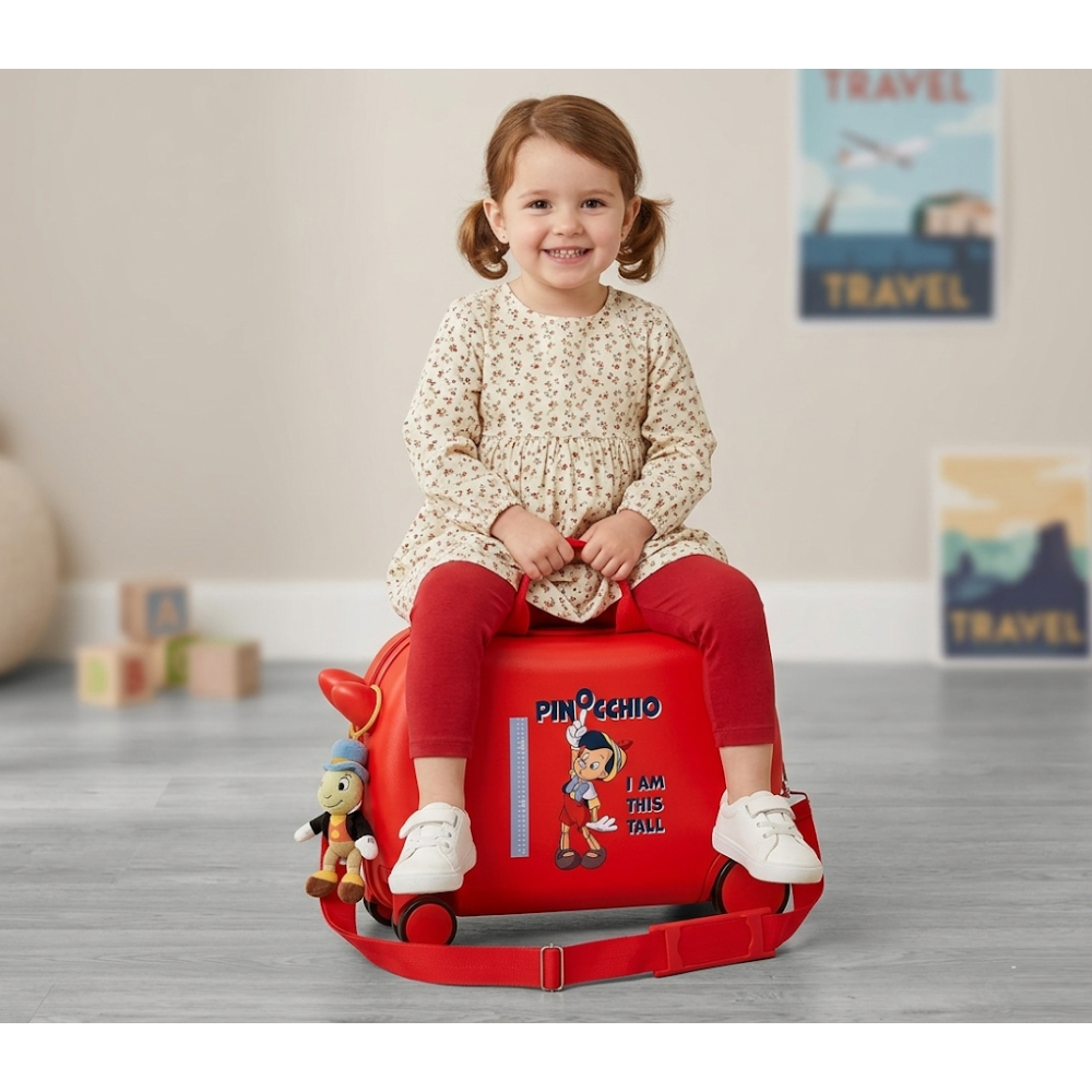 Trolley da Viaggio Cavalcabile Pinocchio DISNEY Valigia in ABS per Bambini 45 CM - 2651028