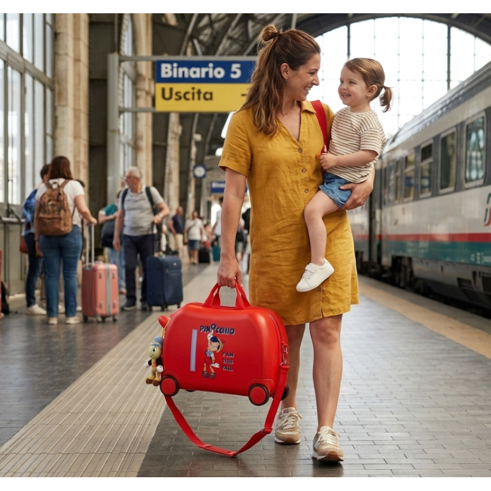 Trolley da Viaggio Cavalcabile Pinocchio DISNEY Valigia in ABS per Bambini 45 CM - 2651028