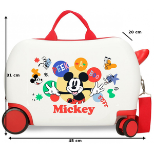 Trolley da Viaggio Cavalcabile Topolino DISNEY Valigia in ABS per Bambini 45 CM - 4221042